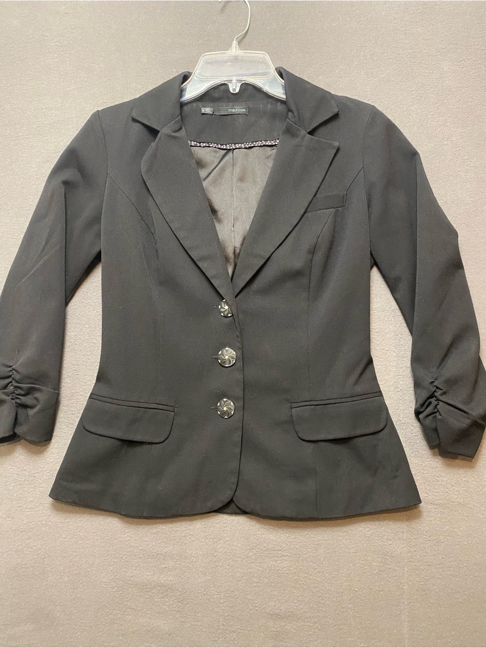 Maurice’s Women's Black Tailored Blazer with Decorative Buttons Size Small